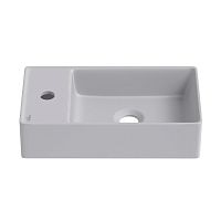 Настенная или накладная раковина Wellsee WC Area 321809000, 41*23 см (матовая серая)
